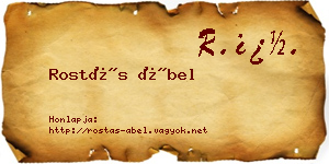 Rostás Ábel névjegykártya