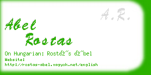 abel rostas business card